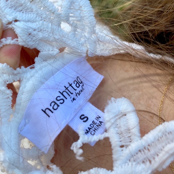 White Dress Lace Embroidered Bodycon Women Size S - Picture 5 of 6